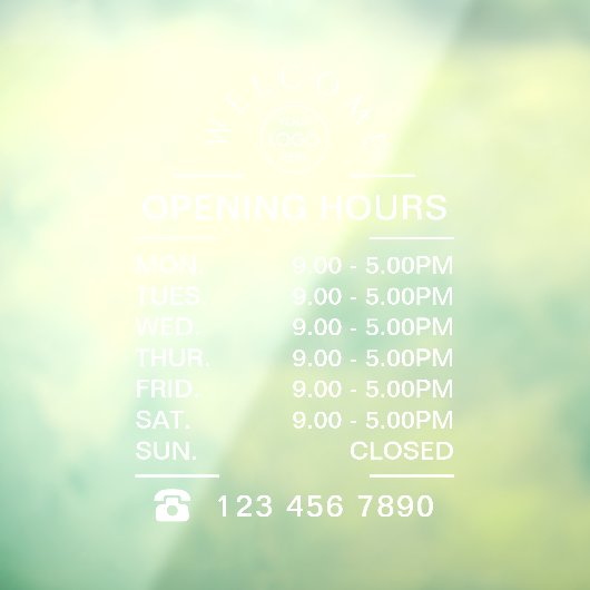 Logo "White Business Openhours" Fensteraufkleber (Blatt 3)