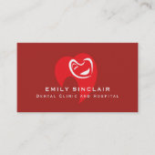 Logo "White Hearted Tooth", Zahnarzternennung Visitenkarte (Vorderseite)