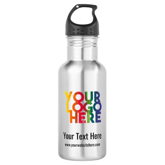 Logo "White Simple Business" Edelstahlflasche (Vorderseite)