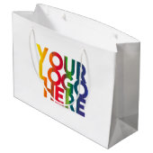 Logo "White Simple Business" Große Geschenktüte (Rückseite Schrägansicht)