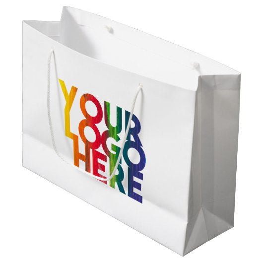 Logo "White Simple Business" Große Geschenktüte (Vorderseite Schrägansicht)