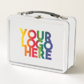 Logo "White Simple Business" Metall Brotdose (Vorderseite)