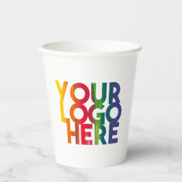 Logo "White Simple Business" Pappbecher