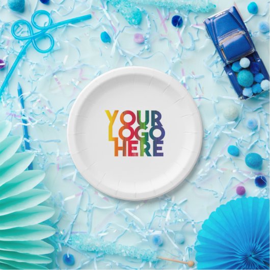 Logo "White Simple Business" Pappteller (Party)