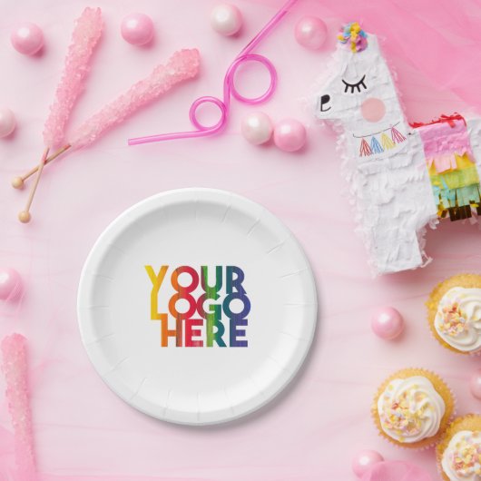 Logo "White Simple Business" Pappteller (Party)