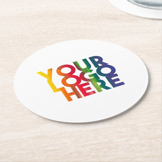 Logo "White Simple Business" Runder Pappuntersetzer (Angewinkelt)