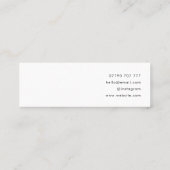 Logo White Study Earring Juwelier Display Card Mini Visitenkarte (Rückseite)