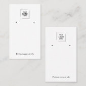 Logo White Study Earring Juwelier Display Card Visitenkarte (Vorne/Hinten)