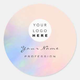 Logo Wimpern Make-up Haar Nägel Holograph Rose Bus Runder Aufkleber