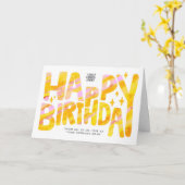 Logo Yellow Fun Crayon Handgeschriebener Geburtsta Karte (Gelbe Blume)