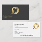 Logo-Zahnarzt für Black & Gold-Zelt | Zahnbüro Visitenkarte (Vorne/Hinten)