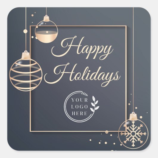 Logoaufenthalt Weihnachten Weihnachten Corporate M Quadratischer Aufkleber (Vorderseite)