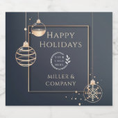 Logoaufenthalt Weihnachten Weihnachten Corporate M Schaumweinetikett (Einzelnes Label)