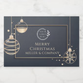 Logoaufenthalt Weihnachten Weihnachten Corporate M Schaumweinetikett (Einzelnes Label)