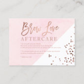 Logobrauen-Rosengold erröten Watercolorfürsorge Visitenkarte (Rückseite)