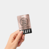 Logoereignismitarbeiter Rose Gold-Identifikation Ausweis (Handheld)