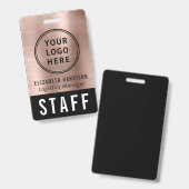 Logoereignismitarbeiter Rose Gold-Identifikation Ausweis (Vorder- & Rückseite)