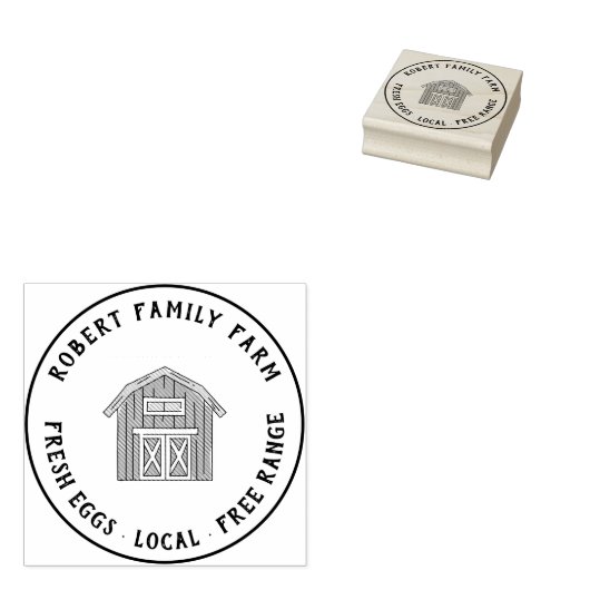 Logofamilie Custom Round Chicken Egg Gummistempel (Stempel)