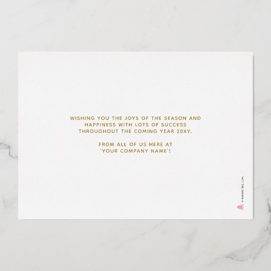 Logogeschäft Gold Briefe glückliche Ferien Weiß Folieneinladung (Rückseite)