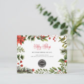 Logogeschäft Weihnachtskunden Feiertagspostkarte (Stehend Vorderseite)