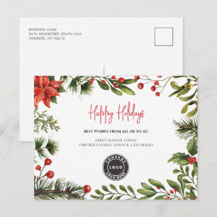 Logogeschäft Weihnachtskunden Feiertagspostkarte