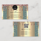 Logohair Makeup Nails Tropfen WELLNESS-CENTER QR C Visitenkarte (Vorne/Hinten)