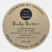 Logohandmade Kosmetikpapier Kraft Runder Aufkleber (Vorderseite)