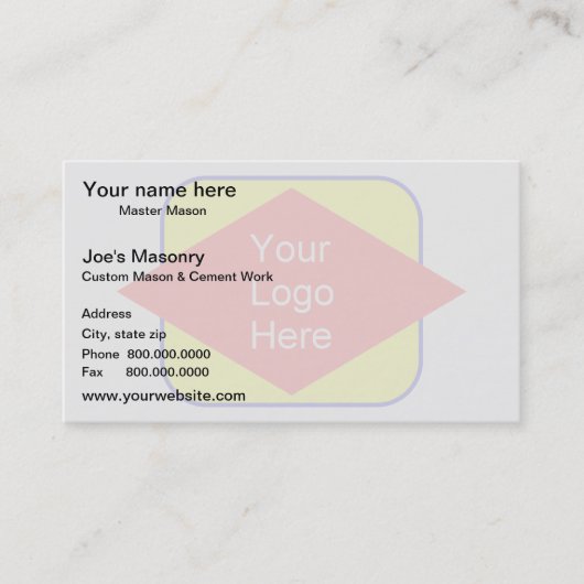 Logohintergrund-Wasserzeicheneffekt Visitenkarte (Vorderseite)