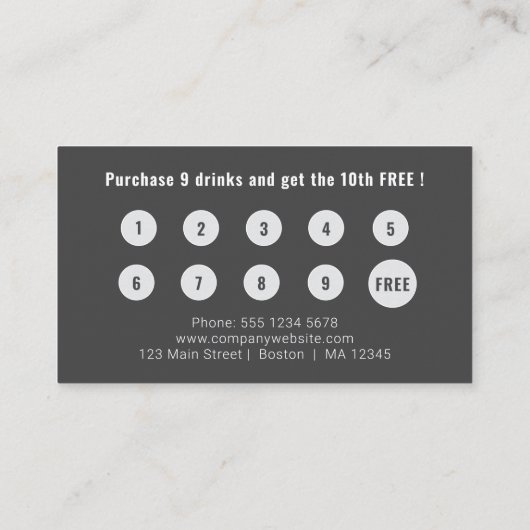 Logohochladen Moderne, einfache Graue Loyalität Visitenkarte (Rückseite)