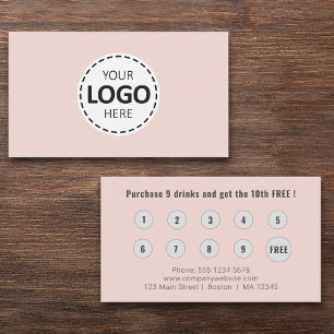 Logohochladen Modernes, einfaches Blush Pink Loyal Visitenkarte