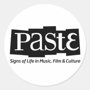 Logokombination auf der unteren schwarzen Seite Runder Aufkleber