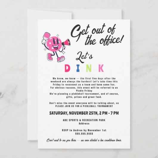 Logokombination für das Office-Team Funny Cartoon  Einladung (Vorderseite)