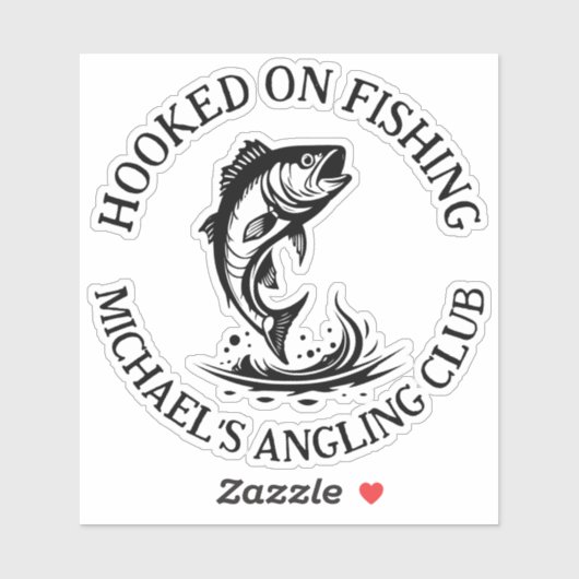 Logokombination für den Fischfang, Personalisierte Aufkleber (Blatt)