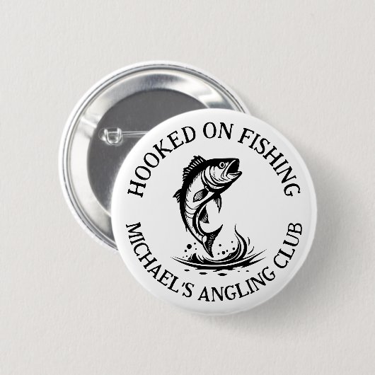 Logokombination für den Fischfang, Personalisierte Button (Vorne & Hinten)