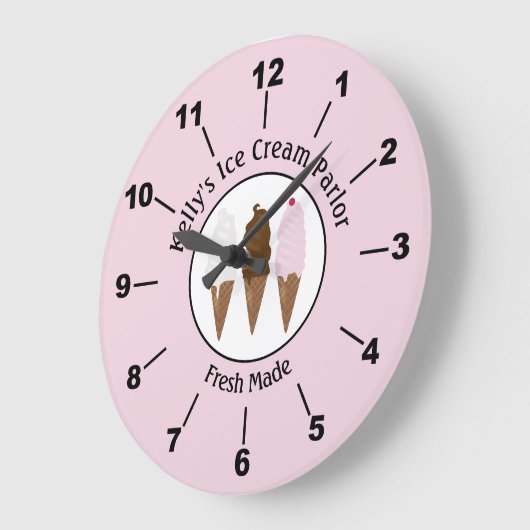 Logokombination für Eiscreme Große Wanduhr (Winkel)