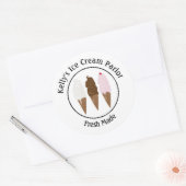 Logokombination für Eiscreme Runder Aufkleber (Umschlag)