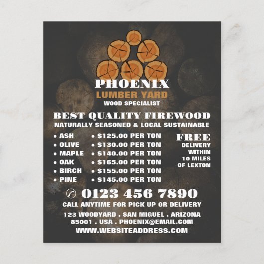 Logokombination Holz, Holz/Holz/Holzgartenwerbung Flyer (Vorne)