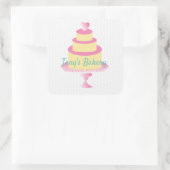 Logokombination "Layer Cake Sprinkles" Confetti ha Quadratischer Aufkleber (Tasche)