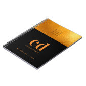 Logokombination mit schwarzem Gold als Erstluxus Notizblock (Linke Seite)