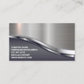 Logokombination | QR-Code | Metallic Sleek Visitenkarte (Rückseite)