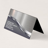 Logokombination | QR-Code | Metallic Sleek Visitenkarten (Rückseite)