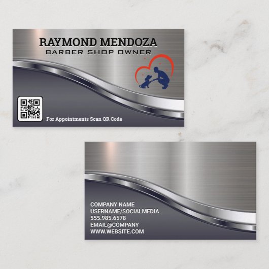 Logokombination | QR-Code | Schere Geschäftswagen Visitenkarte (Vorne/Hinten)