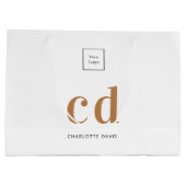 Logokombinationen mit weißem Gold Große Geschenktüte (Rückseite)