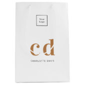 Logokombinationen mit weißem Gold Mittlere Geschenktüte (Vorderseite)