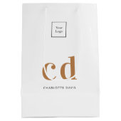 Logokombinationen mit weißem Gold Mittlere Geschenktüte (Rückseite)