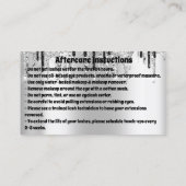 Logokombinationen nach der Pflege Instruction Blac Visitenkarte (Rückseite)