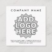 Logoloyalität vergütet Quadrat Treuekarte (Vorderseite)