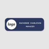 Logomitarbeiter Navy Blue Business Namensschild (Vorderseite)