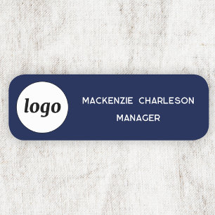 Logomitarbeiter Navy Blue Business Namensschild