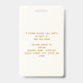 Logomitarbeiter von Luxe Ivory Gold 3 Letter Ausweis (Rückseite)